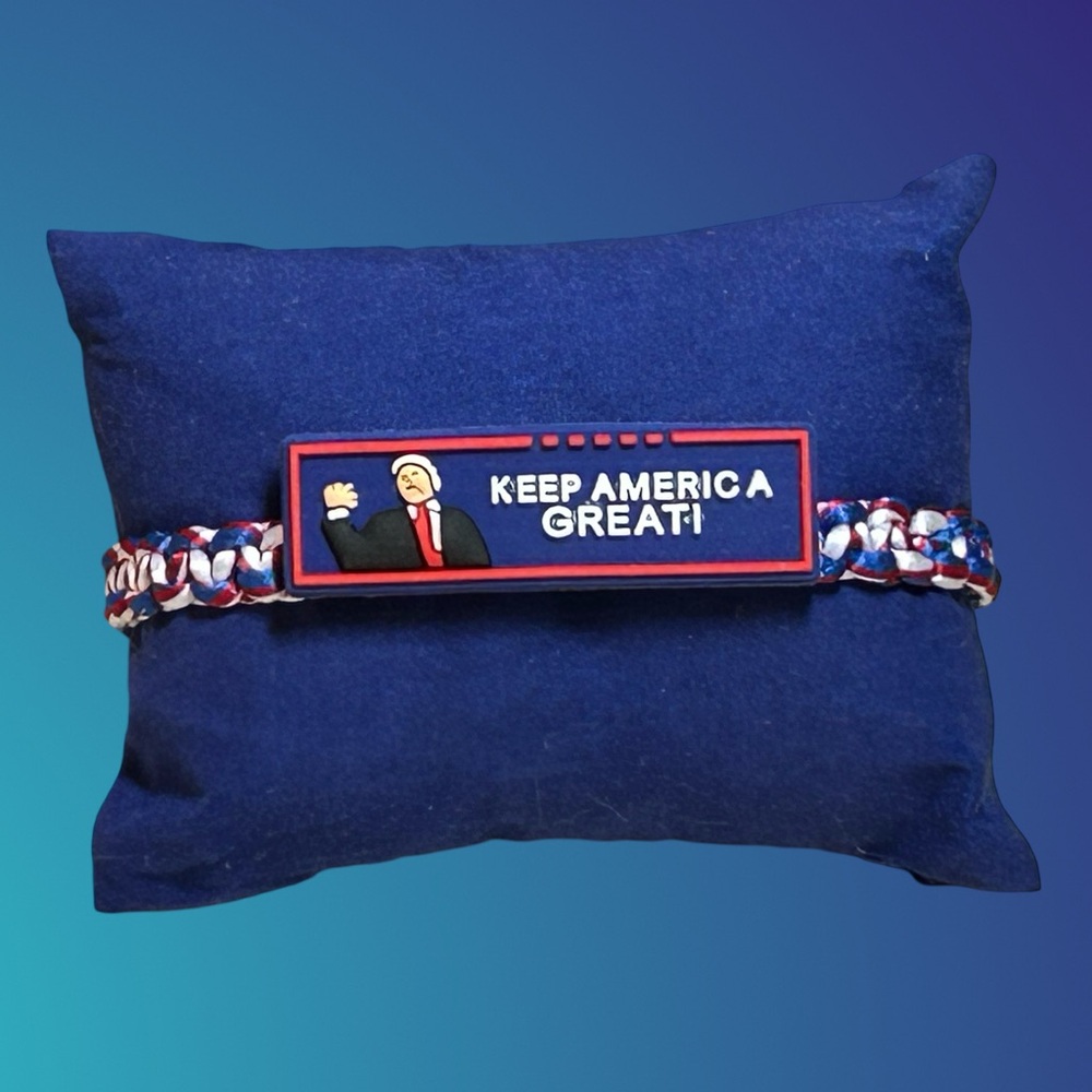 “Keep America Great” Adjustable Bracelet Featuring President Elect Trump